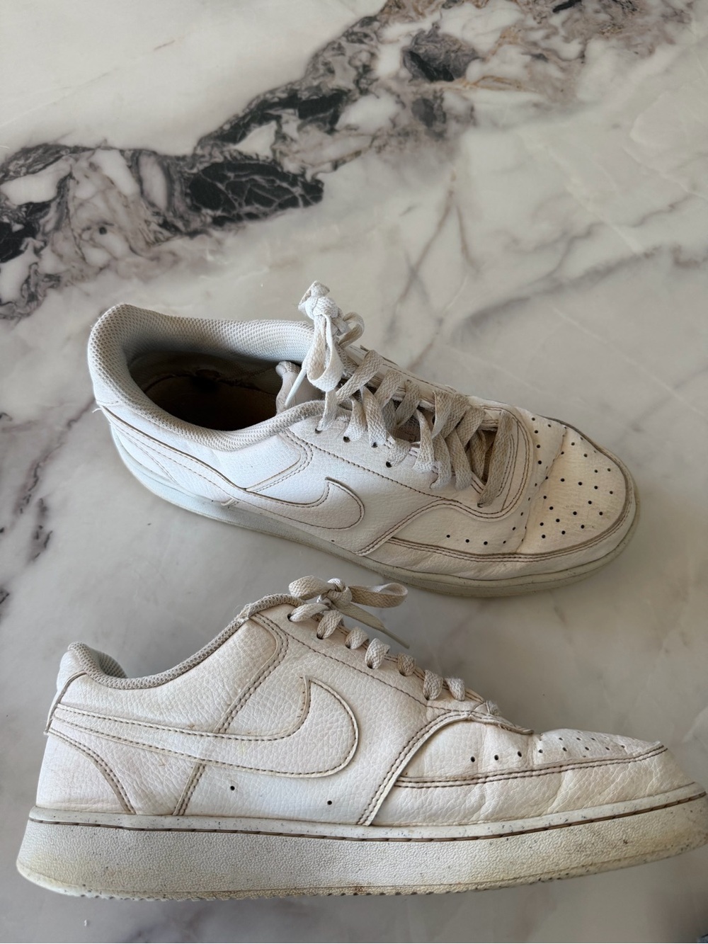Nike Men’s White Low-Top Leather Sneakers